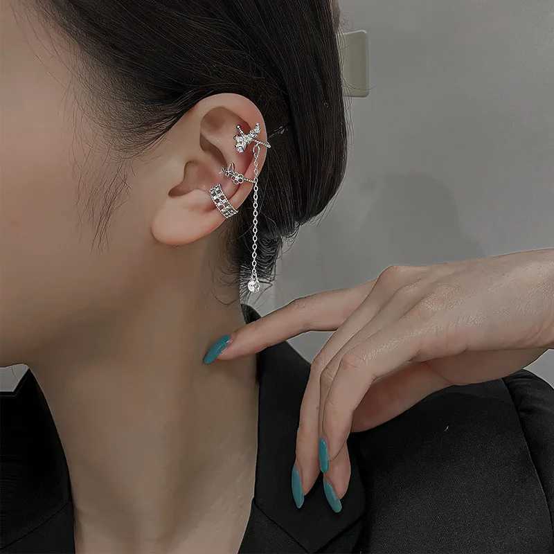 Charm koreansk mode kristall cz fjäril stjärna tofsels geometri öron manschettklipp på örhängen för kvinnor utan piercing smycken heta