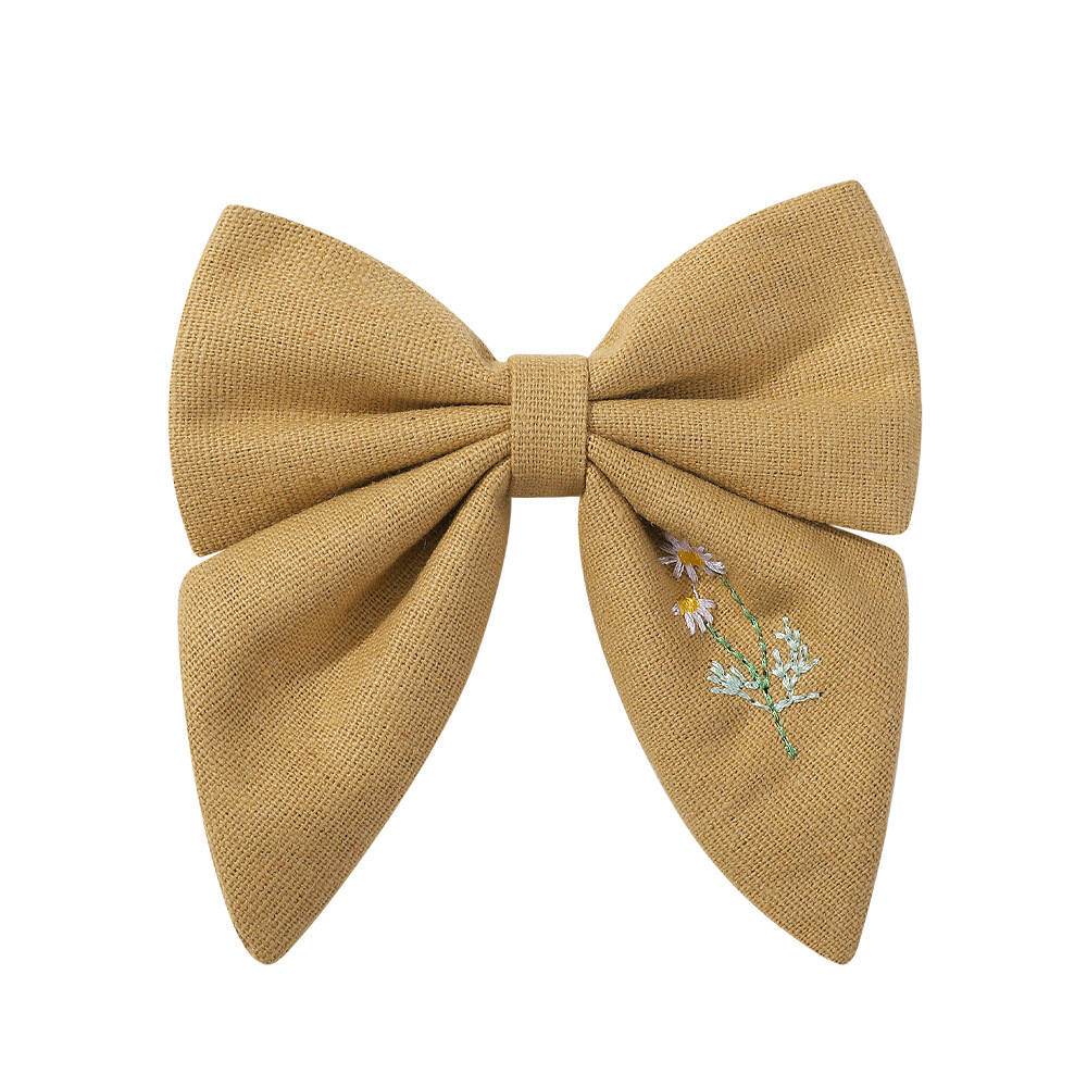 Girls Kids Big Bow Barrettes Solid Color Embroidered Bowknot Clips Hairpins Children Hair Accessories Toddler Cute Headwear YL3883