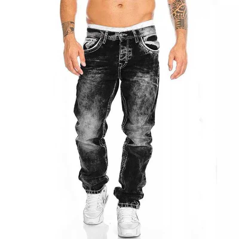 Dżinsy męskie dżinsy marka prosta rozciąganie ultra-cienkie dżinsy męskie pantelony męskie spodnie dżinsowe spodnie w ogniskowane dżinsy czarne bluel2404