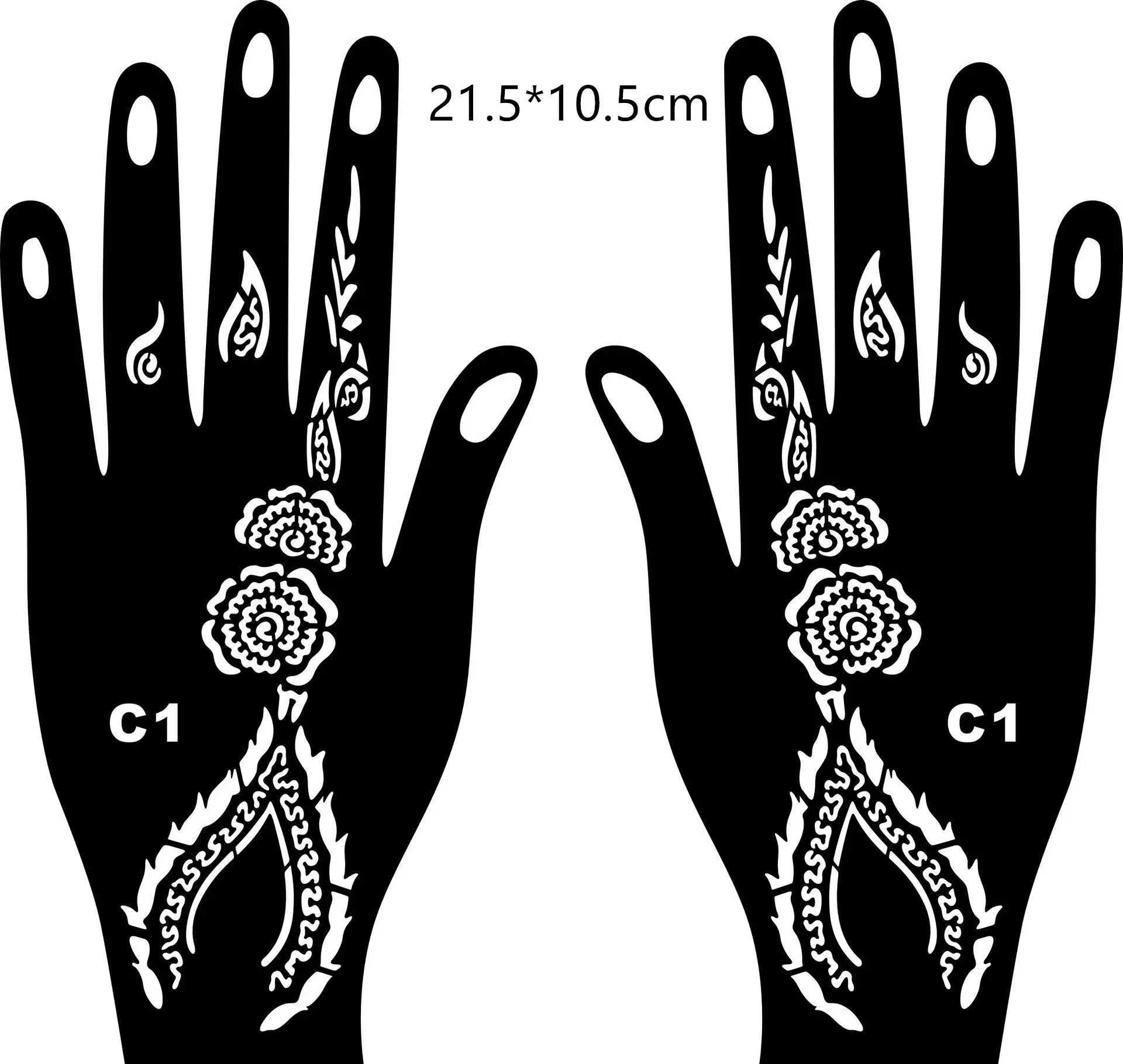 Tatueringsöverföring målning ansiktsfärger ihålig ritning india henna kit tillfällig dekal tatuering stencils kroppskonst mall 240426