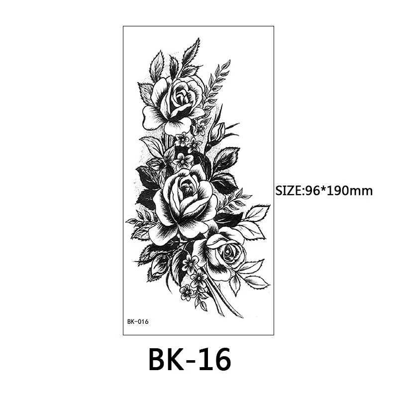 WS9A Tattoo Transfer Sketch Flowers Sketch Tattoo Rose Blossoms