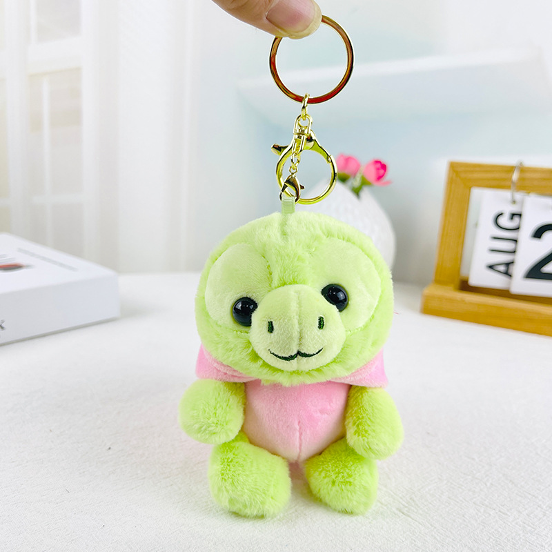 Crossdressure de dinosaure mignonne Petite tortue peluche pendentif Creative Cartoon Doll Keychain Grab Machine Doll Wholesale