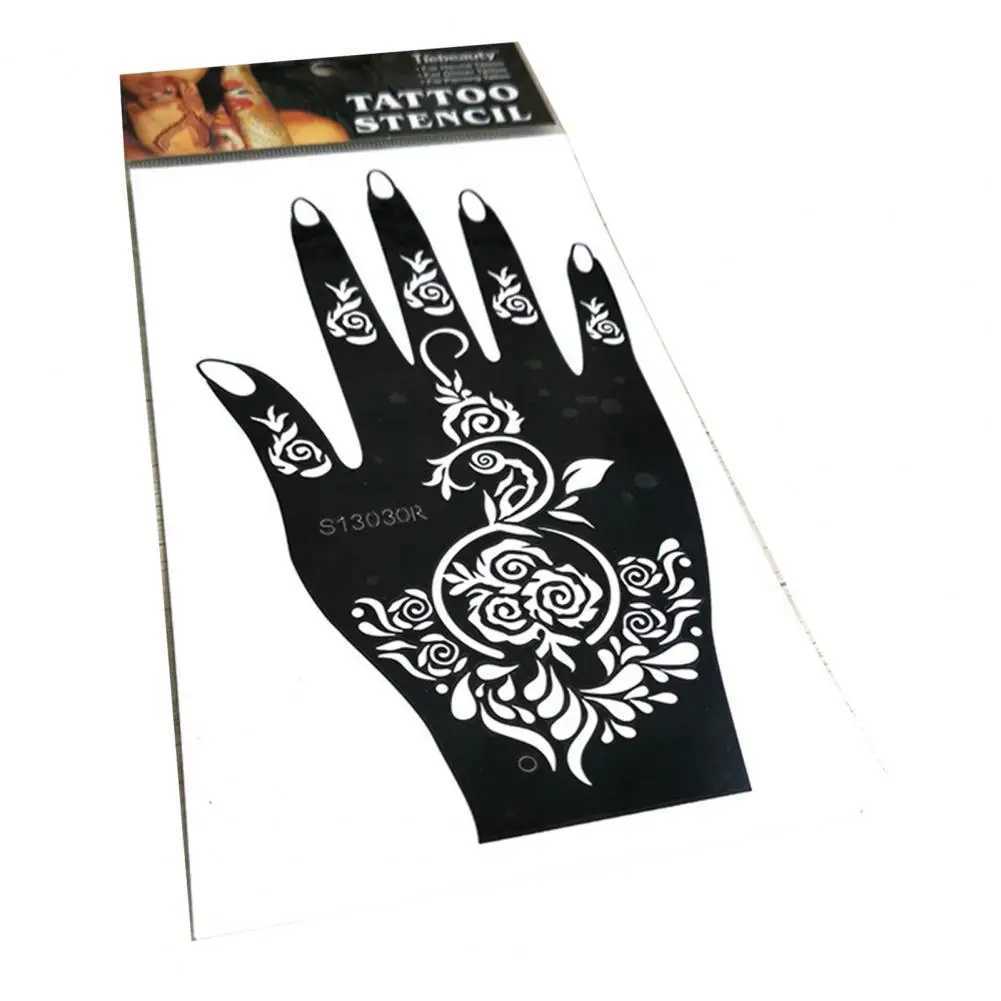 Tatuaż Transfer /zestaw Tymczasowy szablon tatuażu 25 Projekty Body Art Men mężczyzn Kobiety Indian henna wzór piękno wodoodporne fałszywe ręce ręczne ponowne użycie tatoo 240427