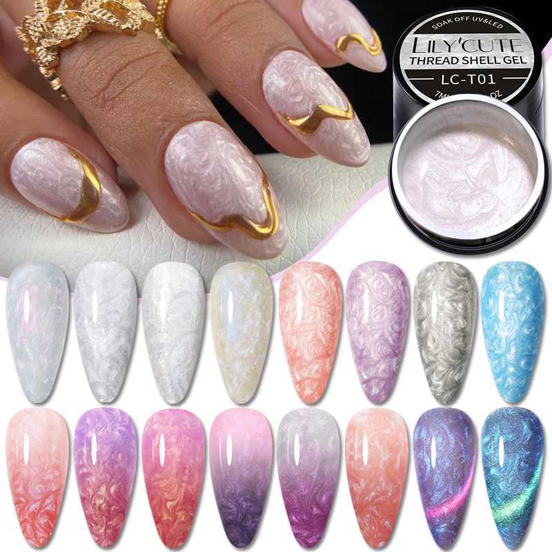 Esmalte lilycute 7ml 3d Shell Gel esmalte glitter pérola gel absorve