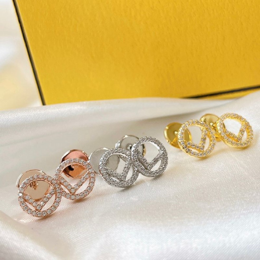 2022 Designer Rose Gold Gold oorbellen voor vrouwen Men Parel Pendant Hoop Earring Luxry Designers Letter F Stud -oorbellen D22012705