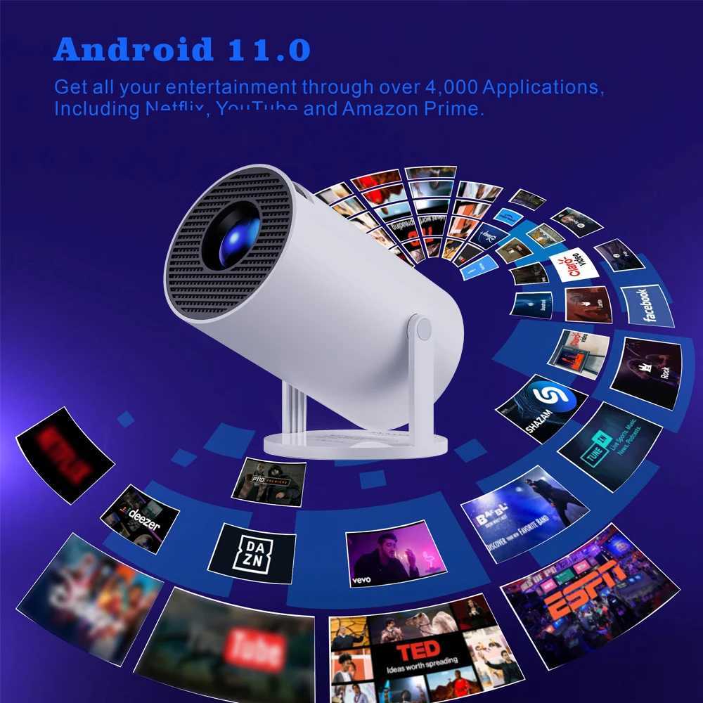 Projektory HY300 Pro Android 11 Dual WiFi6 280ansi Allwinner H713 BT5.0 1080p 1280*720p Home TV Cinema Outdoor Projector
