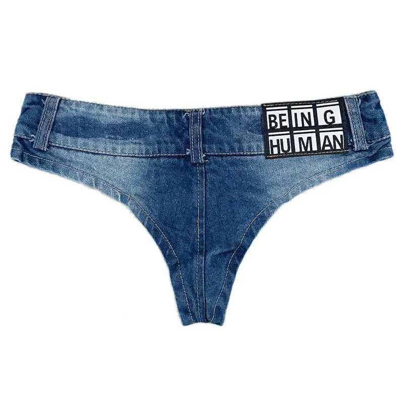 Dames shorts nieuwe zomer dames sexy lage taille string denim ultra mini short jeans feminino nachtclub y240425