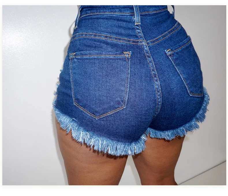 Women's Shorts 2023 New European Beauty Sexy Denim Shorts Jeans Women High Waist Casual Hole Summer Thong Booty Shorts Y240425