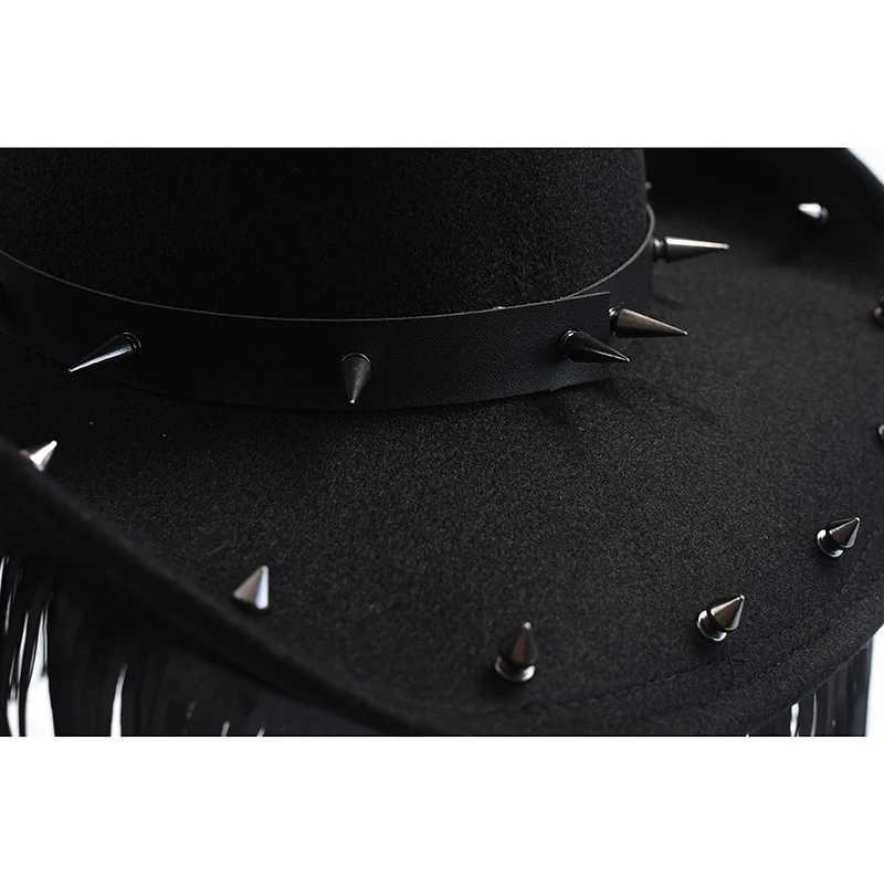 Wide Bim Hut Hut Bucket Hats New handgefertigte Cowboyhut für Männer Frauen Punk Style Weithemmel