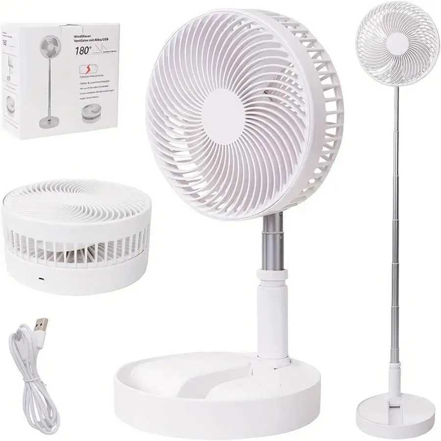 Ventilateurs électriques ventilateur rétractable USB Charge pliage portable mini ventilateur électrique dortoir bureau de salon pliant ventilateur électrique