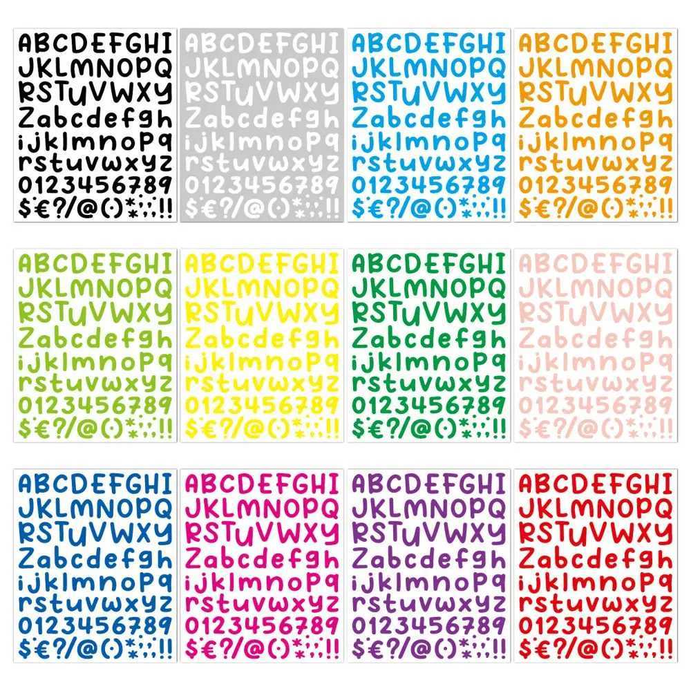 Tattoo Transfer 2st 26 Alphabet A-Z Cartoon Planner Stickers Waterproof Colorful Creative DIY Letter Number Sticker for Kids Cup Laptop 240427