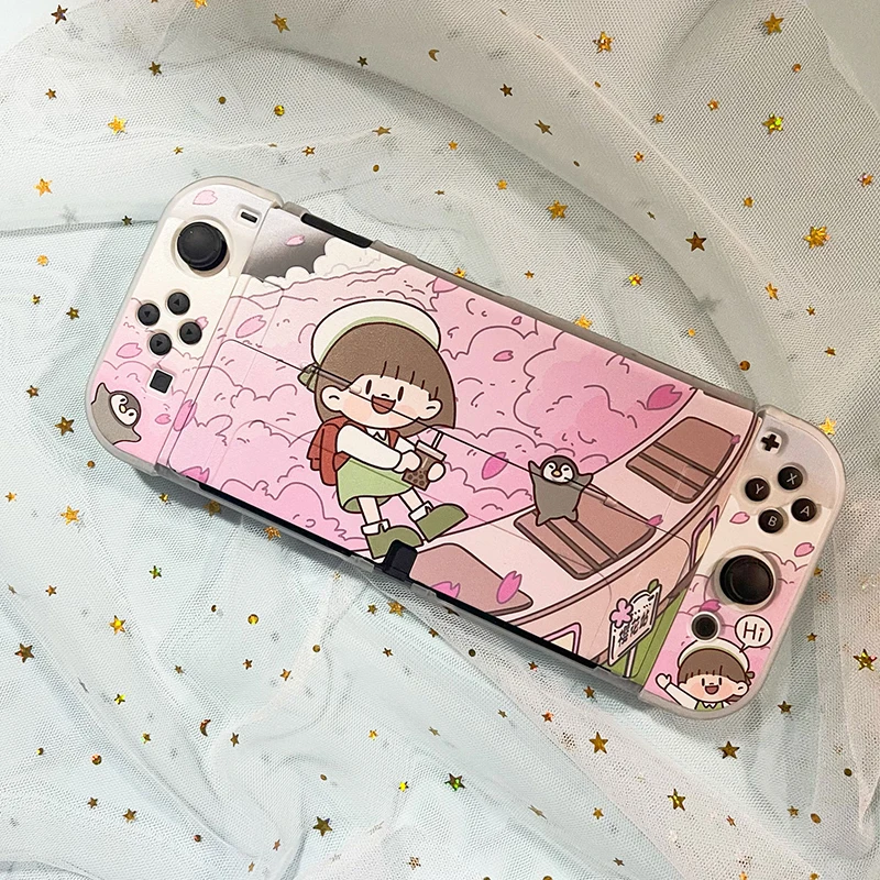 Bulbs Rabbit Nintendo Switch Case di protezione OLED KAWAII PC HARD COPERTURA MATTE GIOCHCON CONTROLLER GIOCO SWORTS OLED Accessori OLED