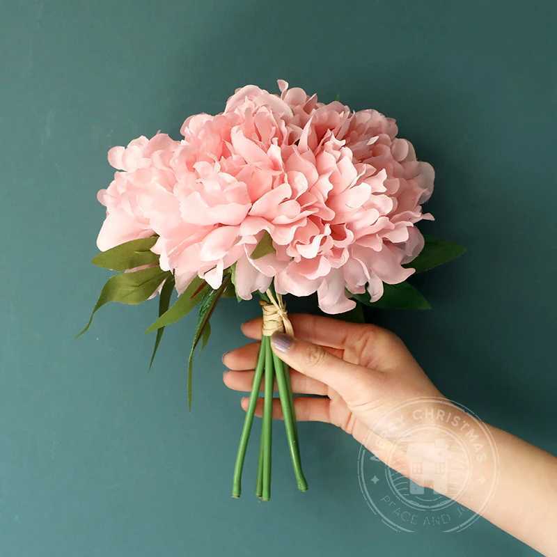 Getrocknete Blumen künstliche Blume Peony Simulationsstärke künstliche Hortensie gefälschte Blume Home DIY Dekoration Hochzeit Halten Blumen