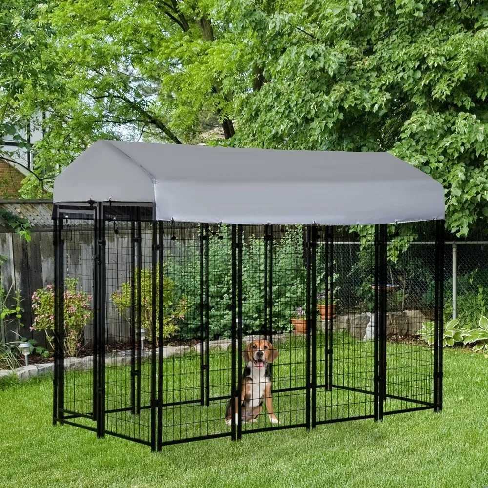 Cat Carriers Crates Houses 8x 4x 6dog Pladen Outdoor Dog Pen met afsluitbare deur Waterdichte hoes geschikt voor middelgrote en grote honden 240426