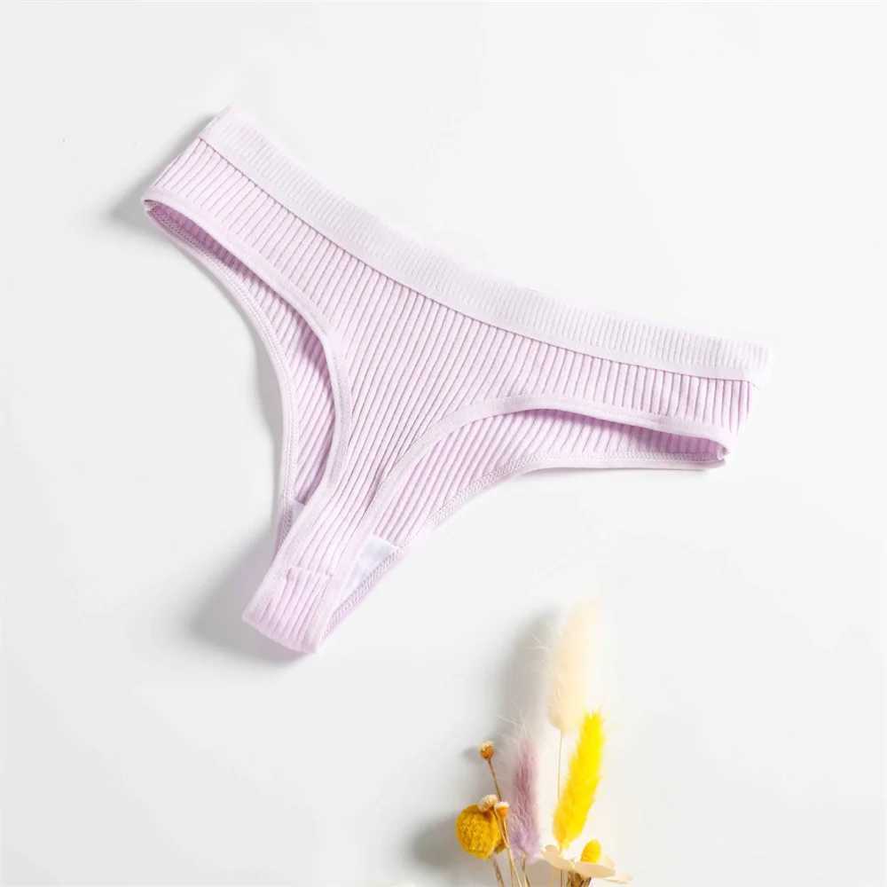 Kvinnors trosor Kvinnor Sexiga underkläder 1/2/3/5/10st Womens Cotton Underwear Thong M L XL XXL PLUS STORLEK G-STRINGS Låg midja underkläder2404