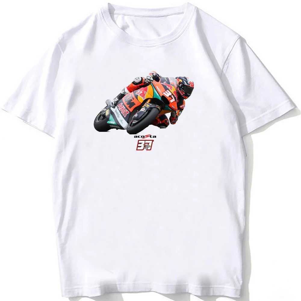 Men's T-Shirts 37 Pedro Acosta 2023 GP Riding T-Shirt New Summer Men Short Slve Moto Sport Boy Casual White Tops Motorcycle Rider Ts T240425