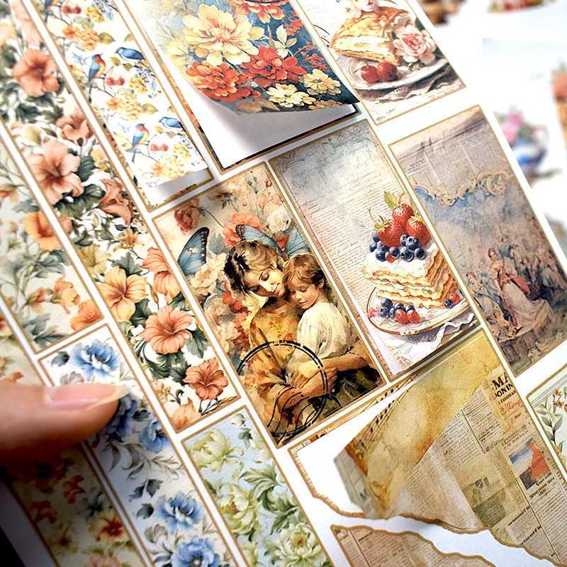 Dövme Transfer Çiçek Kız Çıkartmaları Astetik Vintage Sticker Kitabı Euro American Style Dekoratif Sticker Scrapbooking Günlük Planlayıcı Kırtasiye 240426