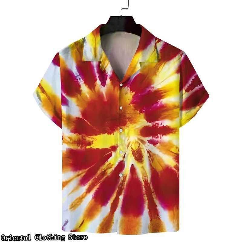 Casual shirts heren heren Casual shirts Koreaanse stijl populaire reversoverhemden gepersonaliseerde graffiti prints trendy hiphop ademen en comfortab 240424