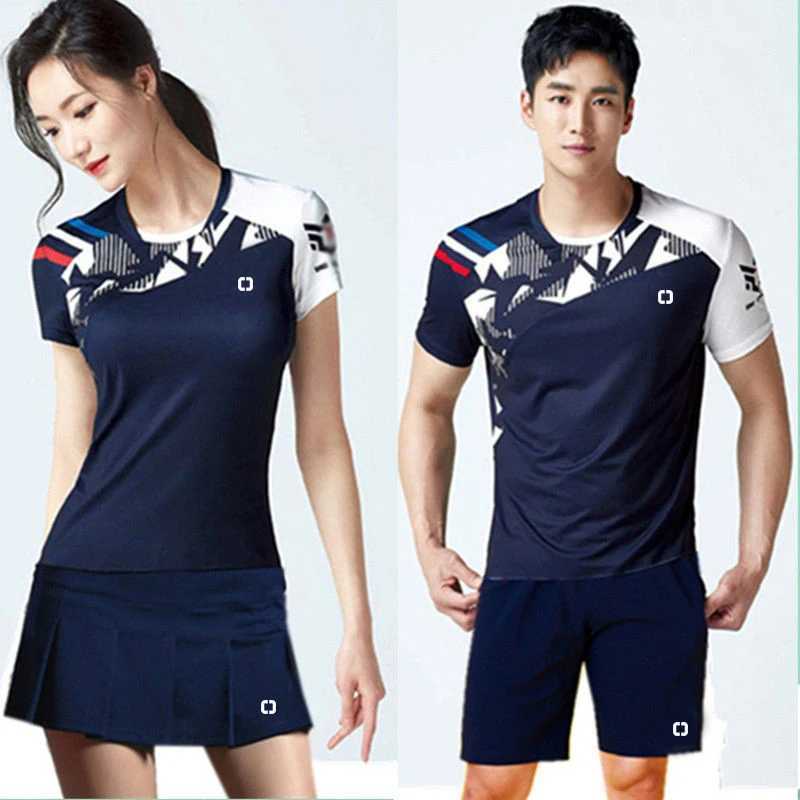 Women's Tracksuits J1 New Short sleeved Badminton Suit for Men and Women Summer Sports Tennis Suit and Volleyball Suit 240424