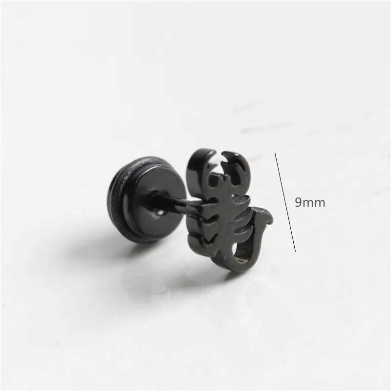 Dangle Chandelier New Unisex Gothic Punk Stainless Steel Flat Screw Scorpion Stud Earrings For Men Women Statement Piercing Animal Earrings