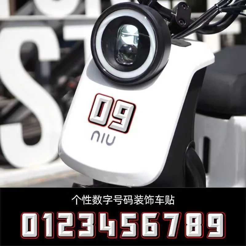 Tattoo Transfer One high 10CM number car motorcycle number sticker Waterproof reflective car sticker track day body helmet sticker diy digital s 240427