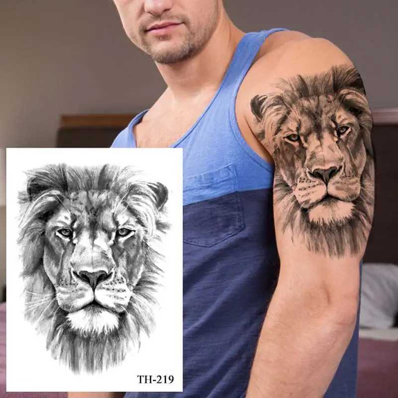 Tatuaż Transfer Black Forest Tattoo Tattoo For Men Animal Wolf Tymczasowe tatuaże Kobiety Fałszywy tatuaż do rękawa rękawowego Wodoodporna 240426