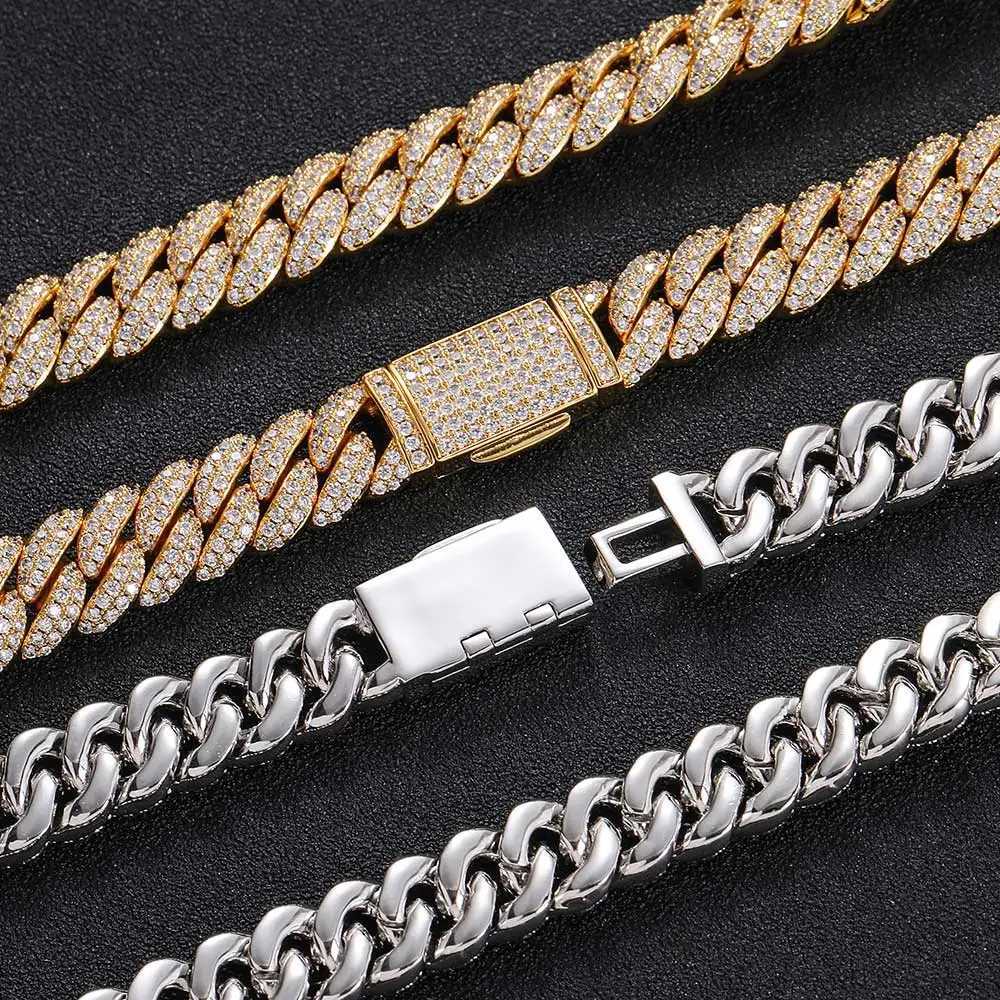 Strands 10 mm Hip Hop Cubic Zircon CZ Ice Bubble Cubic Chain Naszyjnik damski damski prezent urodzinowy 240424