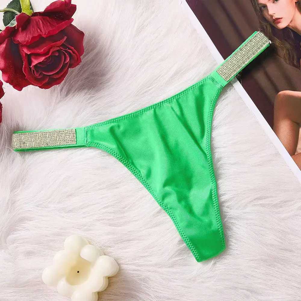 Women's Panties Fashionable and sexy womens low rise T-shaped comfortable bra plus size underwear letter Rhinestone pink white seamless underwearL2404