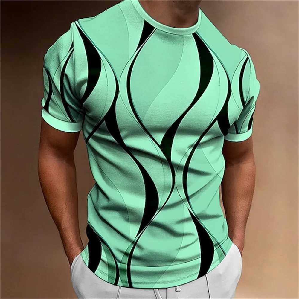 T-shirts masculins 2019 Nouveau t-shirt pour hommes 3D Sports de sport imprimés à rayures Top Summer O-Neck décontracté à manches courtes à manches slim