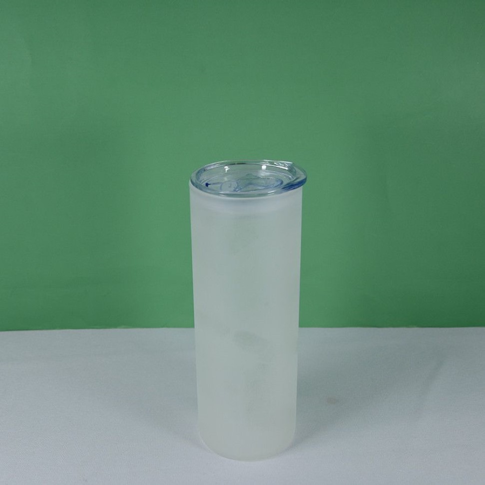 US Warehouse 25Oz Sublimation Glass Tumbler Frosted Glass Mugs with Lid Drinking Strawonotoor Portable Water BottleB6234T