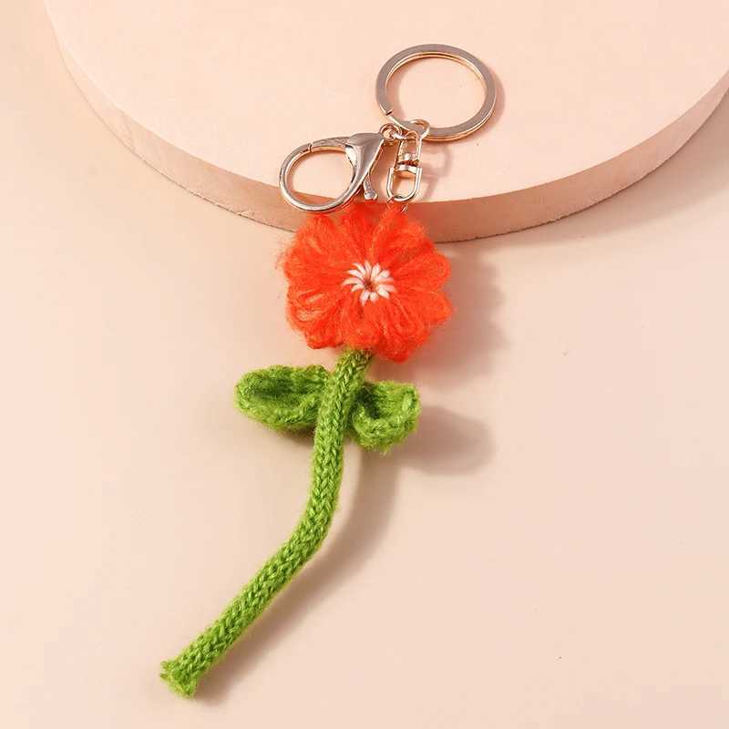 Anahtarlıklar kornonlar moda el yapımı örme çiçek anahtarlık anahtarlıkları için anahtar hediyelik eşya hediyeleri kadınlar için