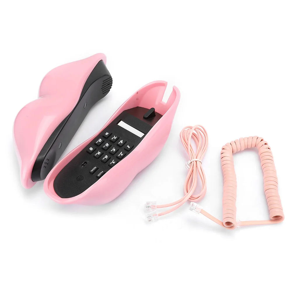 Accessories Lip phone European Style Home Telephone Fashionable Pink Lips Shape Desktop Landline Phone home phone telefono fijo