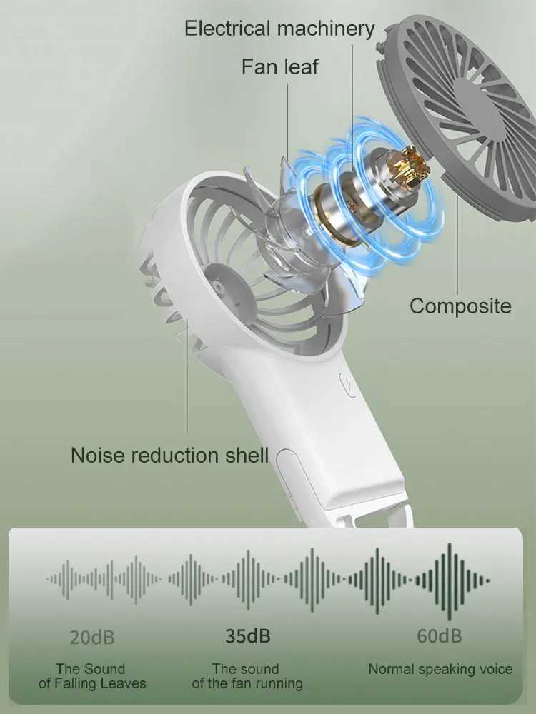 Ventiladores elétricos portátil portátil portátil portátil de carregamento USB Mini Silent Charging Dercening Dormitório do escritório presente de aluno enduranidade longa