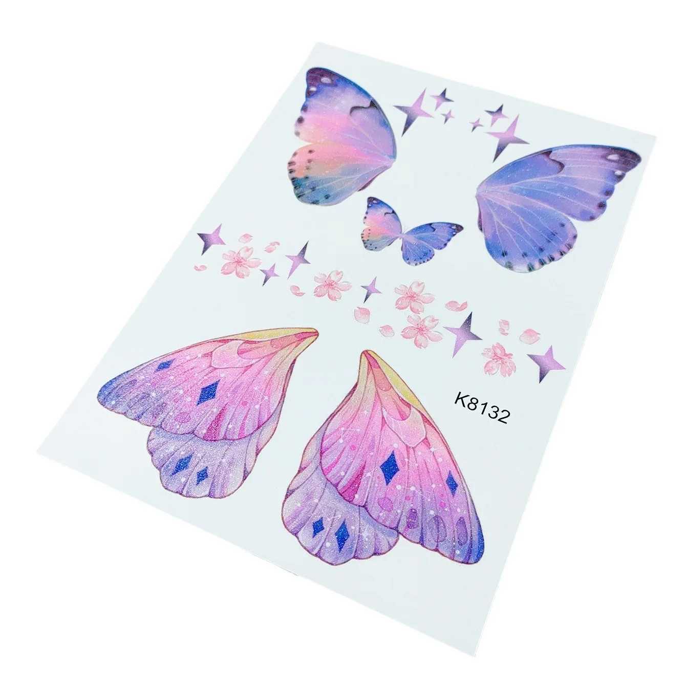 Tatuaż Transfer Butterfly Tymczasowy tatuaż blatter Wings Eye Corner Waterproof Art Twarz naklejki do makijażu festiwale muzyczne przyjęcie 240427