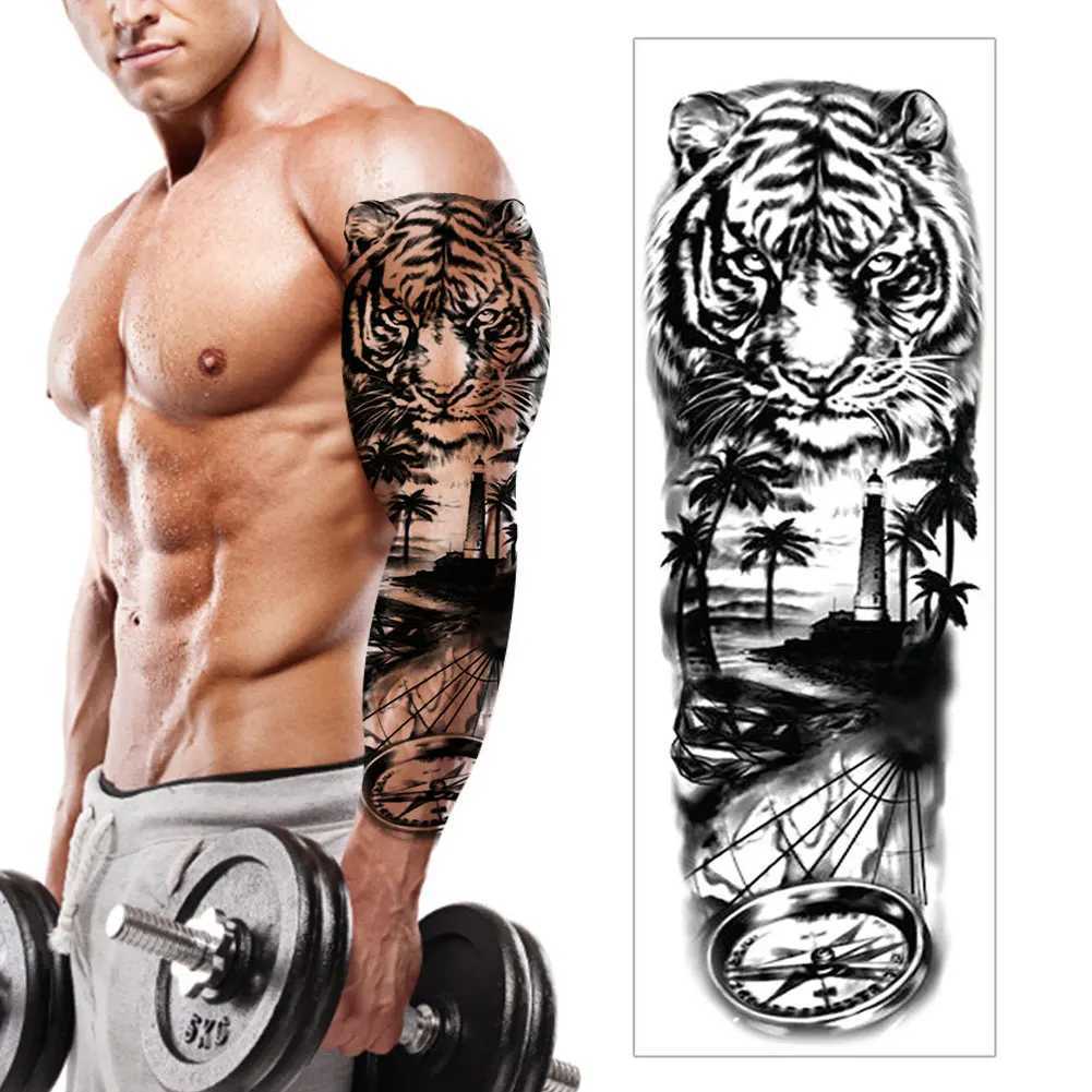 Dövme Transfer Büyük kol kollu dövme Japon ejderha prajna su geçirmez geçici dövme etiketi mekanik vücut sanatı tam sahte tatoo kadın erkekler 240426