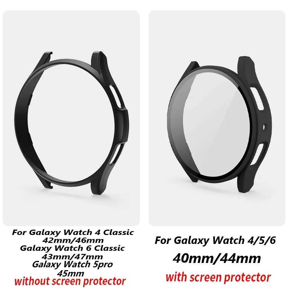 ウォッチバンドSamsung Galaxy Watch 4/5/6 40mm 44mm PCバンパーギャラクシーウォッチ4/6クラシック42mm 46mm 43mm 47mm保護カバー240424