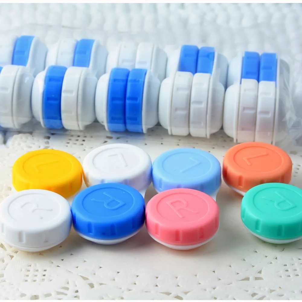 ملحقات العدسات الملحقات Gosses Accessories Cosmetic Contins Lens Box Caseful Case for Eyes Care Kit Holder Container for Lens D240426