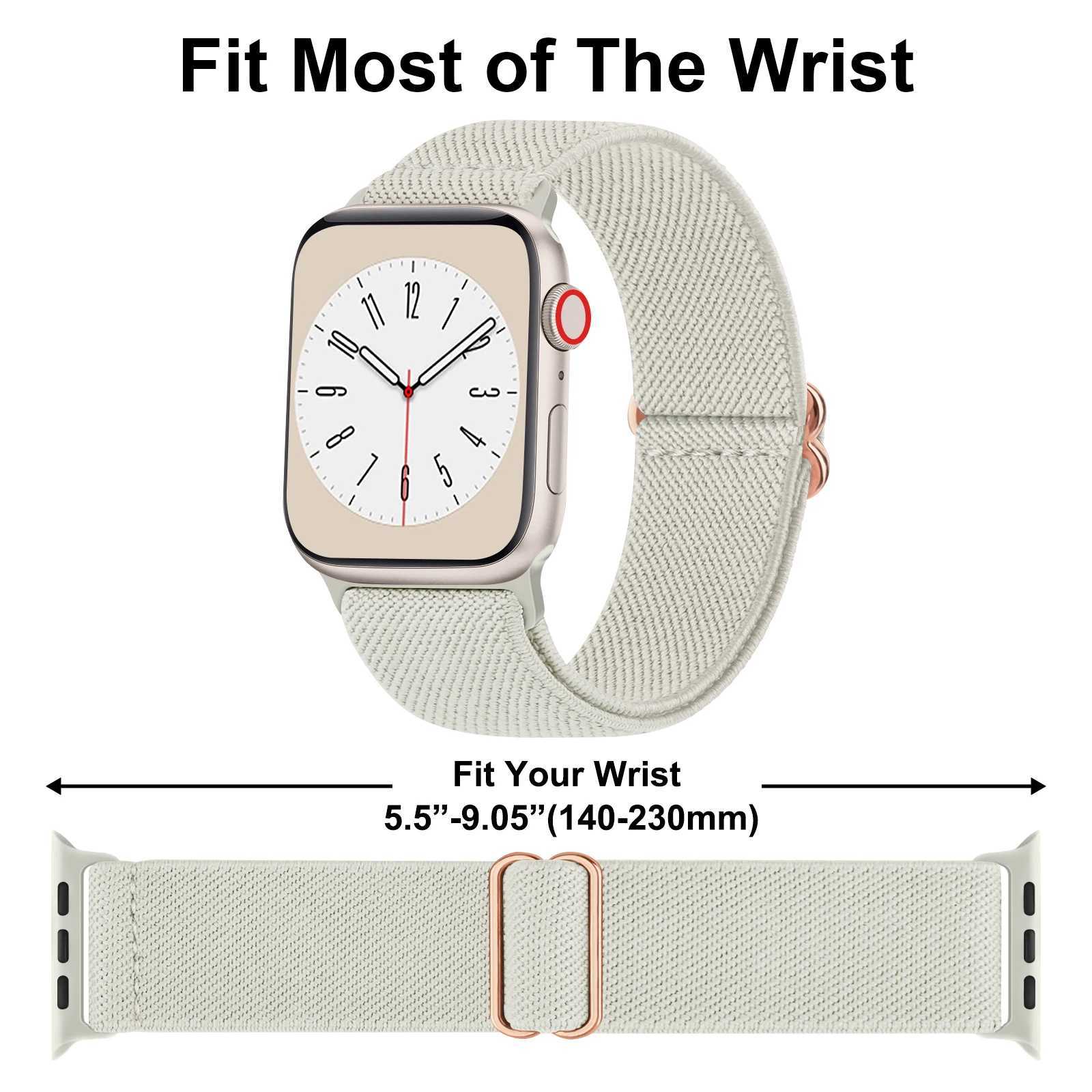 Bekijkbanden Elastische nylon cirkelvormige armband voor horloge ultra 8 7 6 5 4 3 SE -riem 49 mm 45 mm 38 mm 42 mm 40 mm 44 mm band 240424