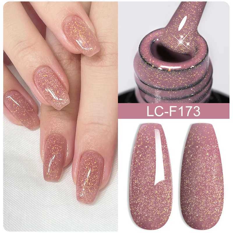 Poliska do paznokci LilyCute 7 ml złoty błyszczany brokat żel do paznokci lakier do paznokci Spring Lato 184 Kolory do manicure półprzewodnikowy lakier żelowy UV Y240425