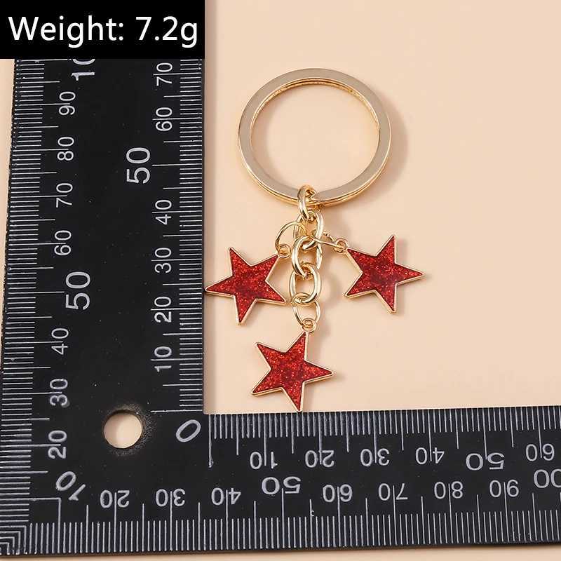 Keychains Lanyards Leuke emailster Keychain Multicolor Stars Key Chains vriendschap geschenken voor vrouwelijke mannen handtas hangers sleutels