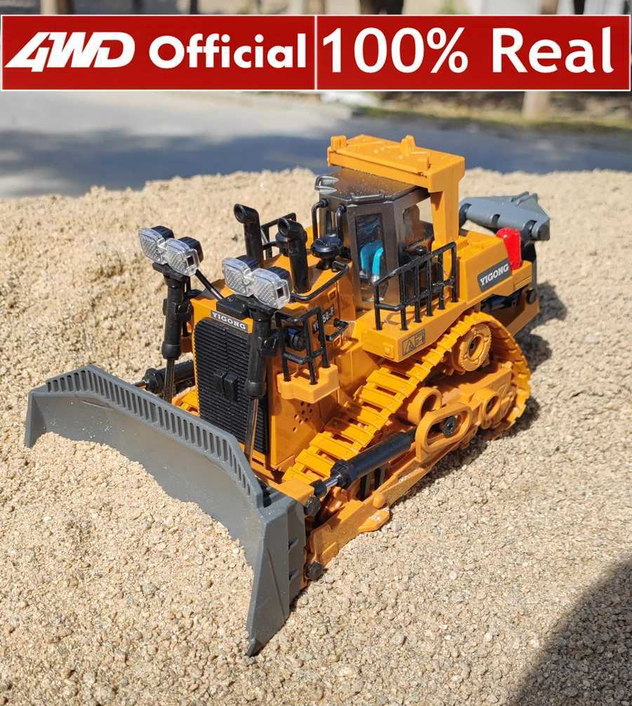 Elektrik/RC Araba 4WD Çocuk Uzaktan Kontrollü Ekskavatör RC Araç Alaşım Dökme Kamyon Buldozer Mühendislik Off-Road 4x4 Araç Erkek ve Kız Oyuncak Çocuk Hediyeleri