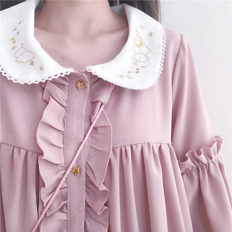 Robes sexy urbaines kosahiki 2024 Été robe mignonne femme harajuku rose dames à volants patch kawaii robes lolita cosplay sweet vestidosl2404