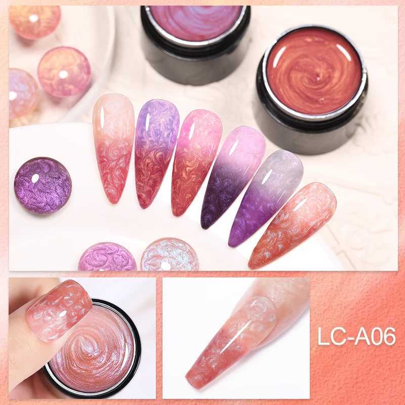 Nagellack lilycute termisk nagelgel polsk skal tråd polsk temperatur färg byte gel nagellack semi permanent blöt av uv gel y240425