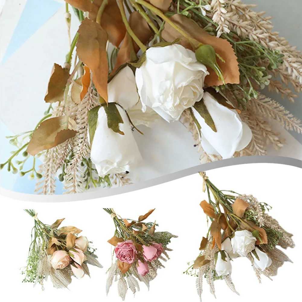 Fiori secchi 1 Regali bouquet Pampas Grass Bouquet rosa fiore secco naturale mini gypsophila piante reali oggetti fotografici decorazioni la casa