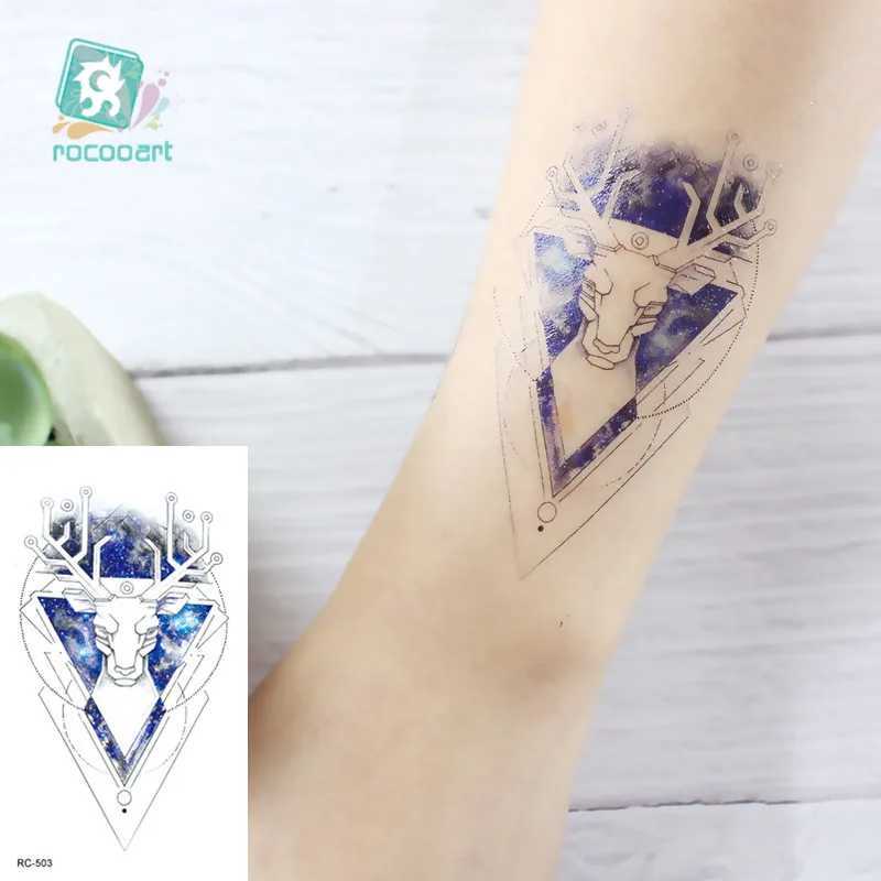 Tattoo Transfer Rocooart Animal Waterproof Temporary Tattoo Sticker Flamingo Cat Fox Tatoo Body Art Women New Fake Taty Tatuaje Cute Small Tatto 240427