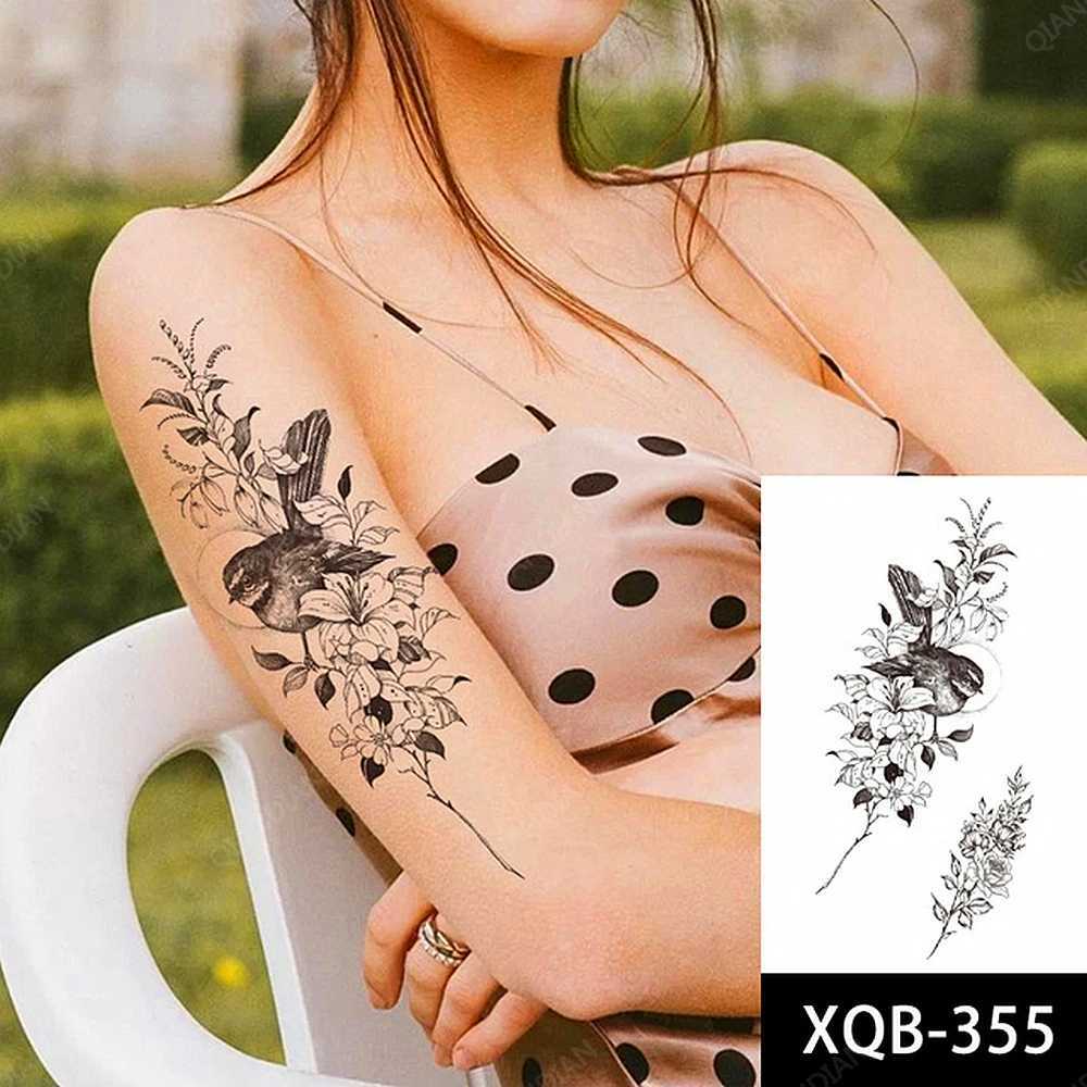 Transfert de tatouage Fleur Donquille Bouquet Femmes Geisha Tatouage temporaire étanche Autocollants Corps Back Art Sexy Sexy Colorful Washable Sainteté 240427