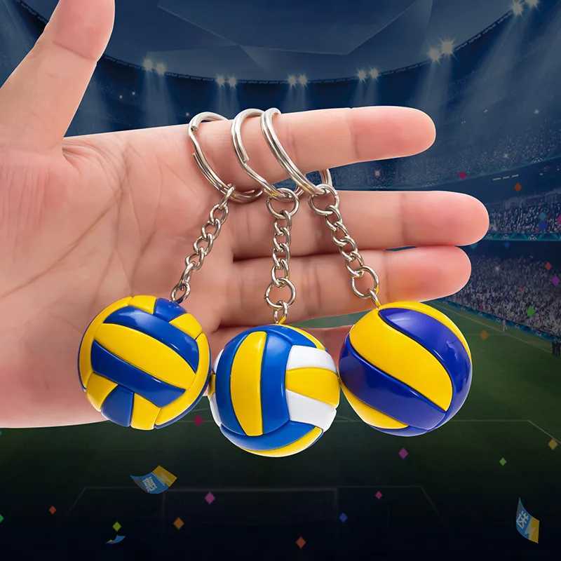 Keychains Lanyards Leather Volleybal Keychain Mini PVC Bag Car Keyrings Ball Sport Player Key speelgoed voor vrouwen Men Bag hanger accessoires Groothandel