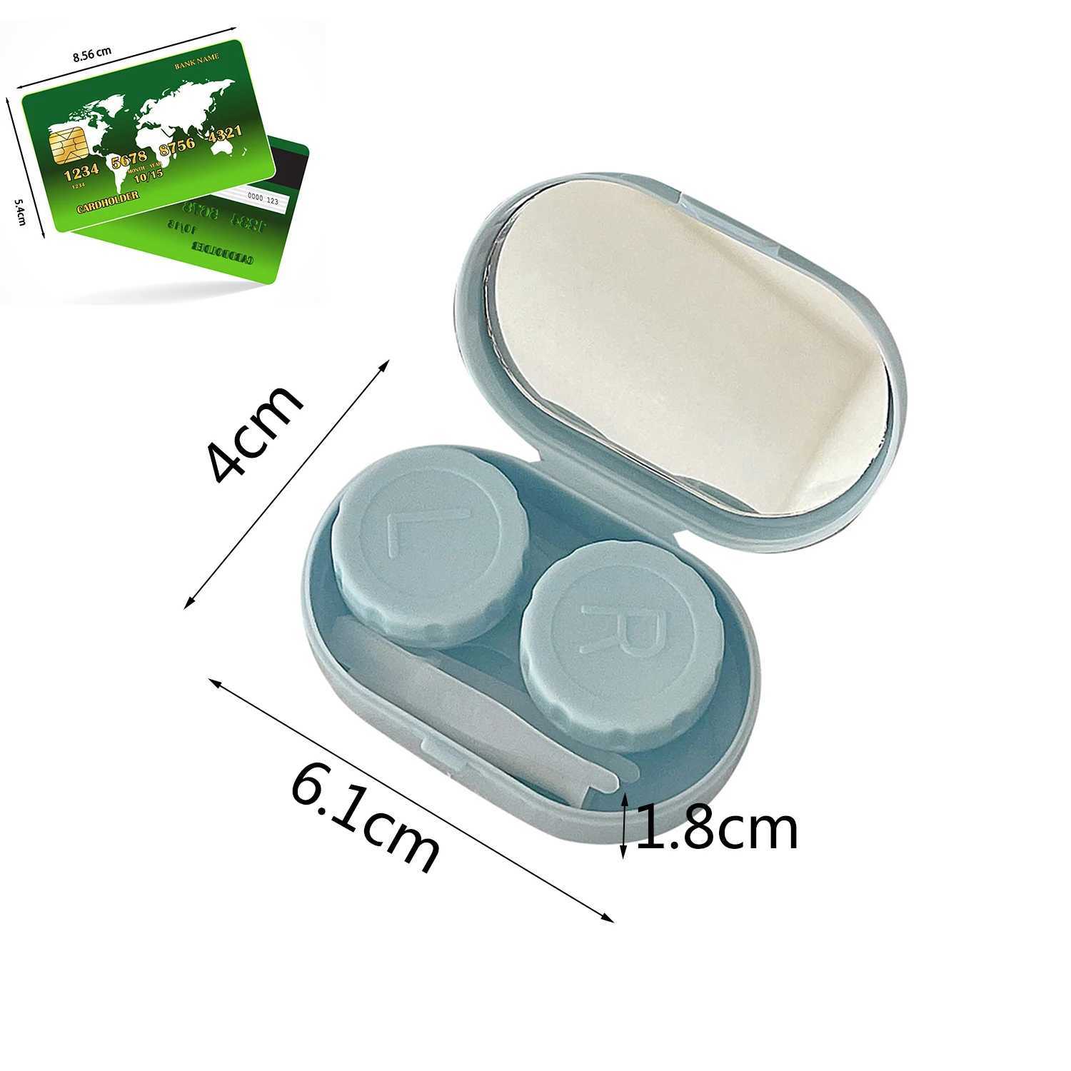 Конечные аксессуары для контактной линзы гладкий цвет конфеты портативная мини -контактная линза для контейнера для хранения глаз для путешествий с зеркальными линзами D240426