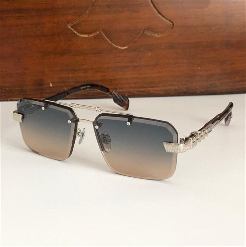 New fashion design square sunglasses 8277 metal frame rimless cut lenses retro generous style high end outdoor UV400 protection eyewear