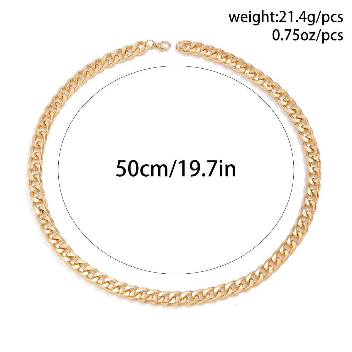 Strands KunJoe Mens Simple Cuban Chain Necklace Gold/Black Metal Aluminum Chain Necklace Jewelry Party Boys DIY Gift 240424